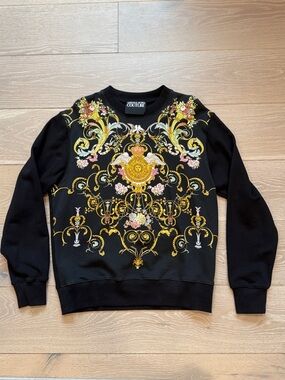 100% Authentic Versace Jeans Couture Black Baroque Crewneck Sweater